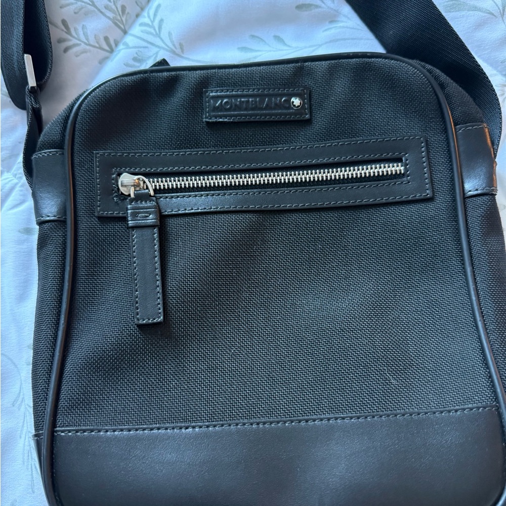 Montblanc Black Messenger Bag with Zipper